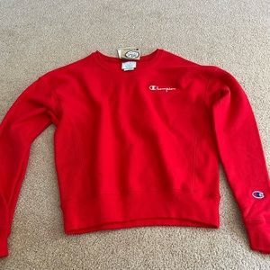 Red Champion Crewneck